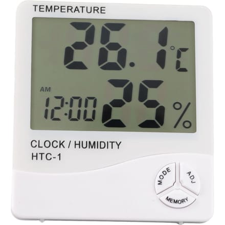 Elektronische Temperatuur Vochtigheid Meter Klok Digitale Display Thermometer Hygrometer voor Binnen gray