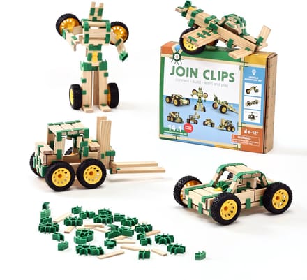 JOIN CLIPS bouwset voertuigen avontuur 14-in-1 constructiespeelgoed.