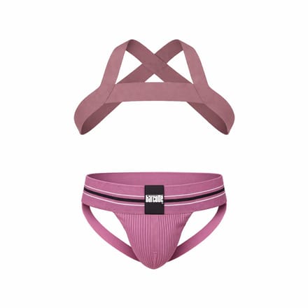 Barcode Berlin Multipack 1x Boris Jockstrap + 1x Harness Matt Brownishpurple - MAAT S - Heren Ondergoed - Jockstrap voor Man - Mannen Jock