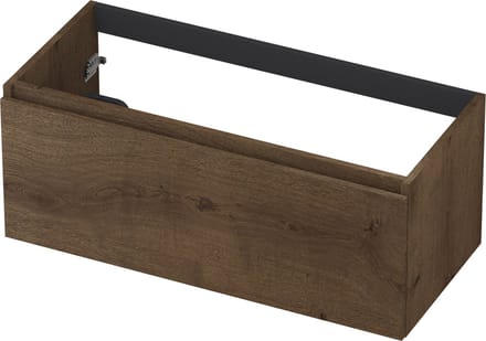 INK wastafelonderkast 1 lade greeploos fineer eiken 100x40x45cm, chocolate