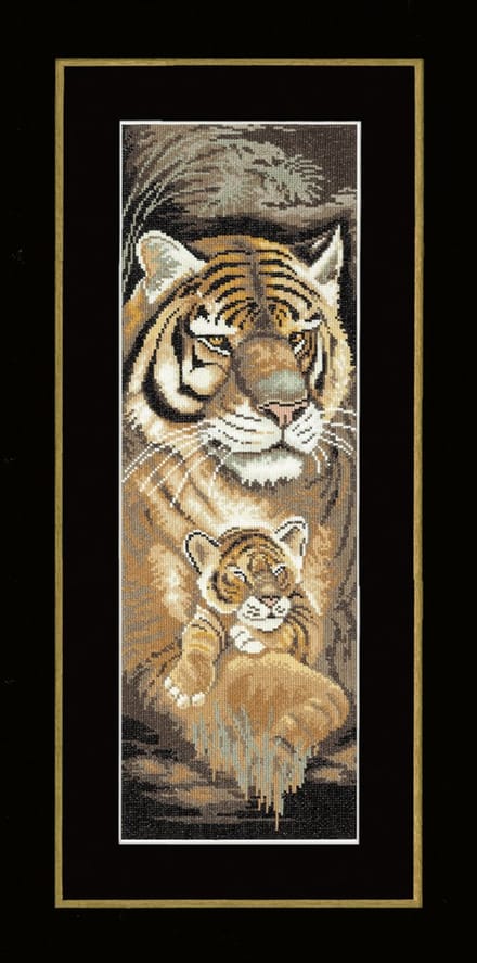 Telpakket kit Tijger met jong  - Lanarte - PN-0008227