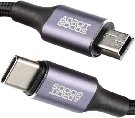 USB-C naar Mini-B Datakabel - Type-C naar Mini USB adapter Kabel - Snellaadkabel 2.4A, laad- en datakabel - 1m