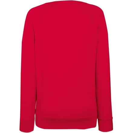 Fruit OF The Loom Dames Getailleerd lichtgewicht raglan sweatshirt (240 GSM) (Rood)