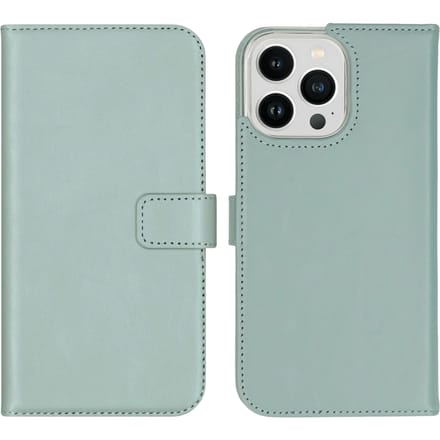 Selencia iPhone 14 Pro Max Leren Portemonnee Hoesje Lichtblauw