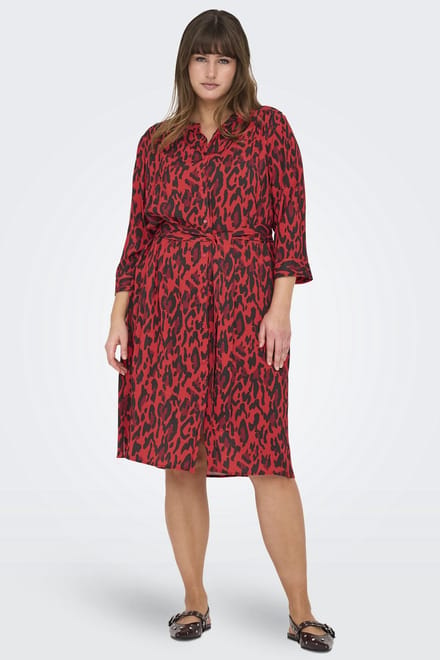 ONLY CARMAKOMA - CARHARMONY LIFE 3/4 BLK DRESS AOP BS - Dames - Mini jurken