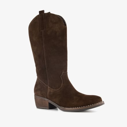 Harper suède dames cowboylaarzen chocoladebruin - Maat 37 - Echt leer