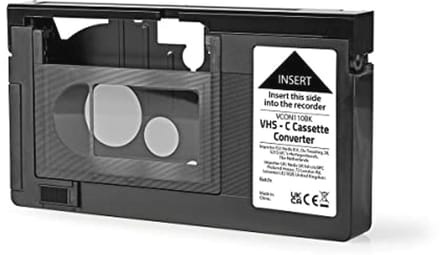 VHS-Converter - VHS-C Adapter - Oude Cassettes Bekijken - Plug and Play - 1 Batterij AA - Zwart