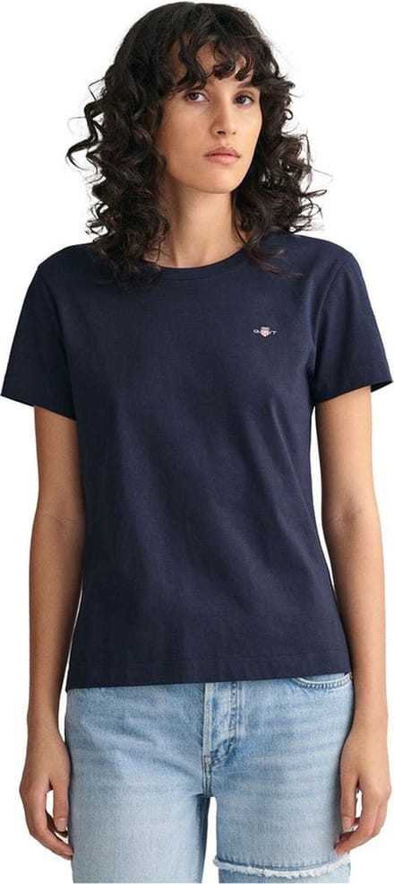 Gant Shield Regular Fit T-shirt Met Korte Mouwen Blauw M Vrouw