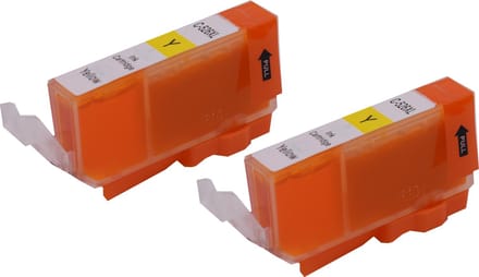 KATRIZ® huismerk inkt voor|Canon CLI-526Y |11ml | ( 2stuks) - Met chip