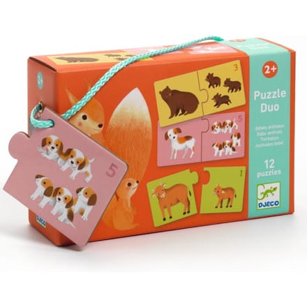DJECO puzzel duo articulo baby dieren 2 jr+
