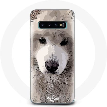 Coque - Samsung - Galaxy S10 - Souple - Gris - Samoyède gris