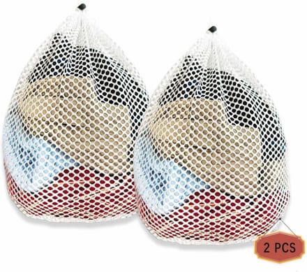 Waskleedset van 2 - Wasnet voor Wasmachine, 40 x 50 cm, Herbruikbaar met Koordstopper, Beschermt Kleding