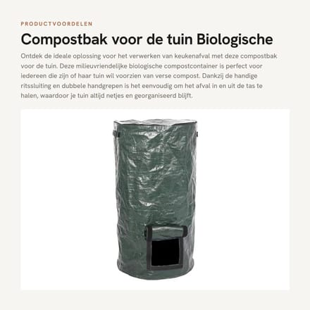 Dailygoods- Compostbak - Opvouwbare Compostcontainer - Duurzaam - Compostmaker - Keukenafval - Milieuvriendelijk - 35 x 60 cm