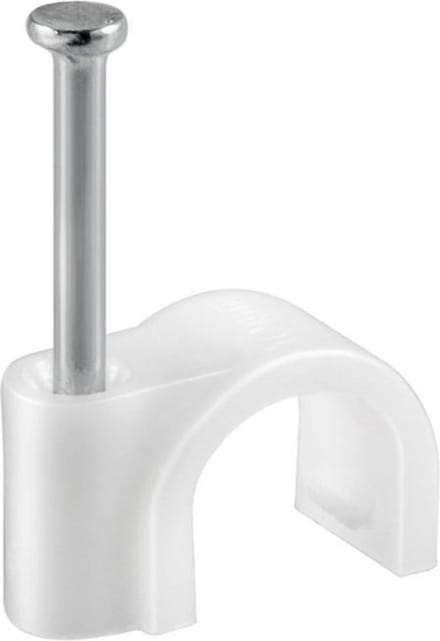 Benson Snoerclips - Kabelbeheer - 8 mm - 25 stuks - Inclusief spijker - Wit
