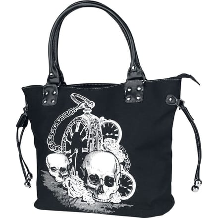 Banned - Gothic Handtas - Back In Black - voor Vrouwen - zwart