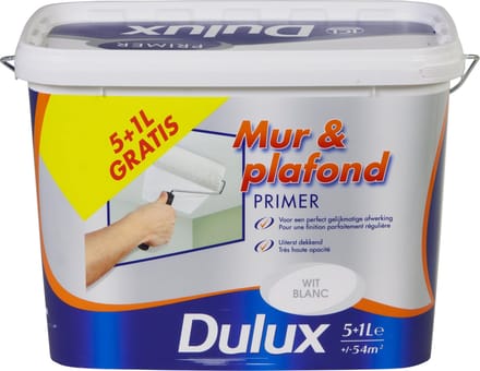 Dulux - Mur & Plafond Primer - Wit - 6 L