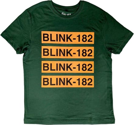 Blink182 - Logo Repeat Heren T-shirt - S - Groen