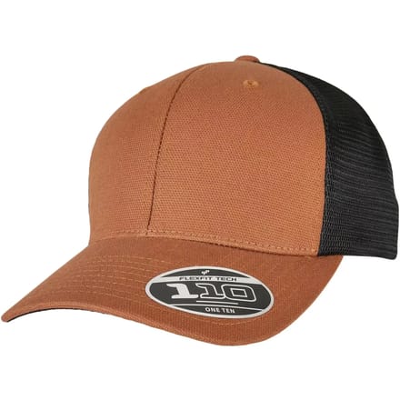 Flexfit - 110 Structured Canvas Trucker Snapback Pet - Bruin/Zwart