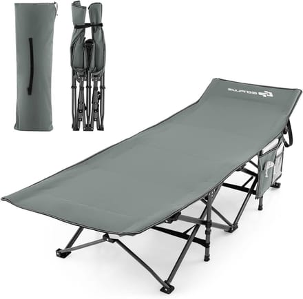Veldbed Inklapbaar - Campingbed Opvouwbaar - Buiten Ontspannen - Extra Stabiel Frame - 190 x 70 cm - Grijs