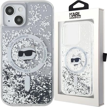 Karl Lagerfeld Liquid Glitter Choupette Head MagSafe case for iPhone 13 - transparent