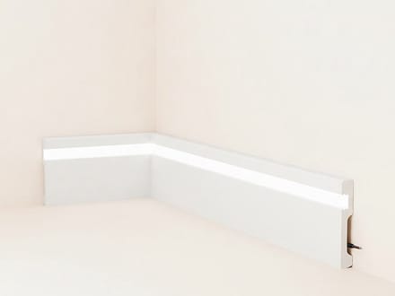 Vente-unique Set van 3 plinten van polystyreen L290 x H12 cm wit - ATENO