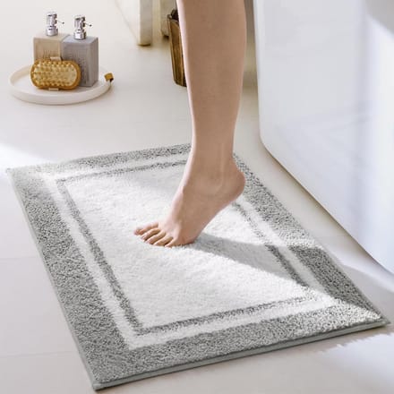 Microvezel Badmat - Badkamer Tapijt - Veilig Douchen - Zeer Absorberend - 60x40cm - Grijs