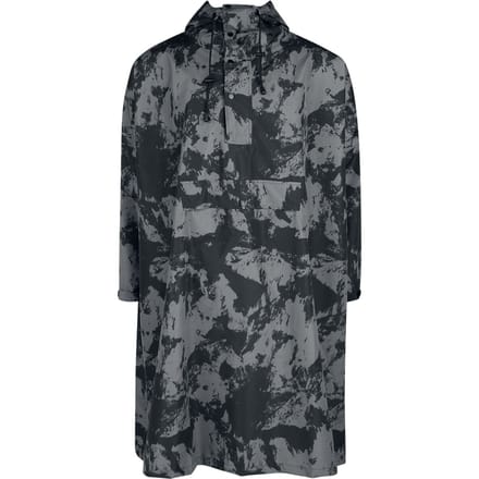 R.E.D. Rock-Engineered Design Zwarte camouflage regenjas met capuchon en trekkoord - Unisex - Standard