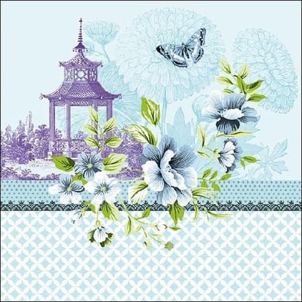 Ambiente Pagode Blue papieren servetten
