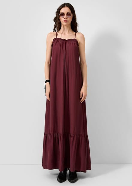 QS - female - Lange jurk van een viscose-mix