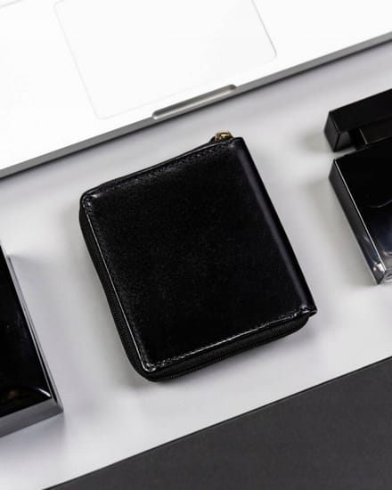 Rovicky - Compacte Heren Portemonnee - RFID Bescherming - Lederen - Goudkleurige Accenten