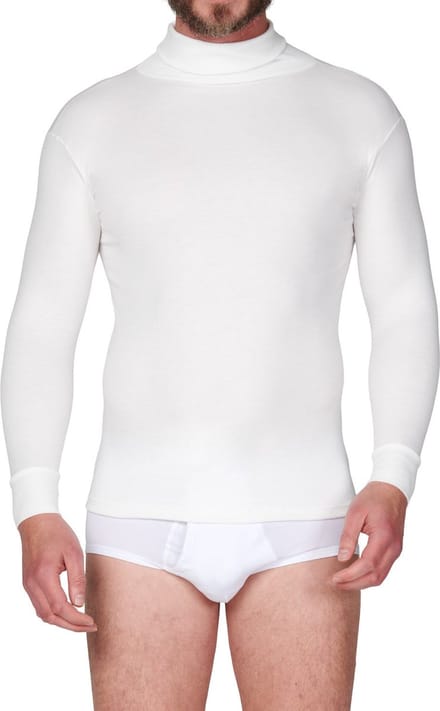 Beeren Heren Thermo Colshirt - Lange mouwen - Warm thermoshirt hoge hals - Wit / M