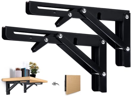 Dailygoods- Klapconsole zware belasting - Inklapbare Plankdrager - Plankdragers Staal - Ruimtebesparend - Draagkracht 60 kg - 2 Stuks