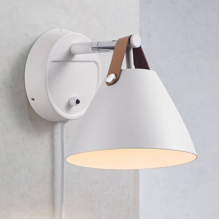 DFTP by Nordlux Wandlamp Strap met leren riem, wit