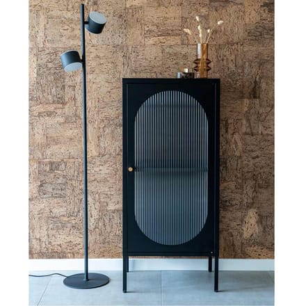 House Collection Vitrinekast Gunner Zwart 50 x 35 x 110 cm