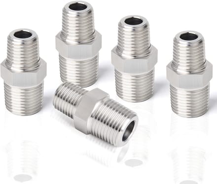 Allecto - 1/2" x 1/4" mannelijke verloopstuk - Roestvrij staal - 5