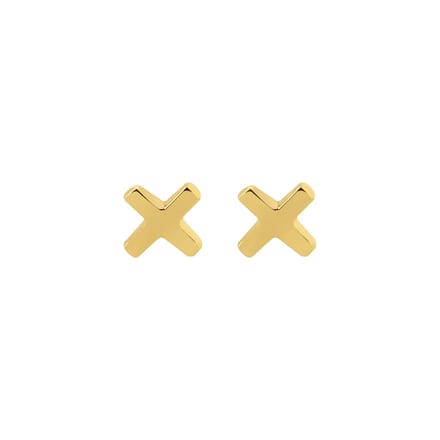 Goud Plated Kruis Oorknopjes
