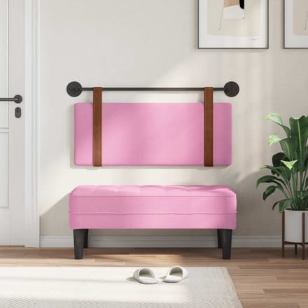 vidaXL - Hangend - hoofdbord - Roze - Antiek - PU