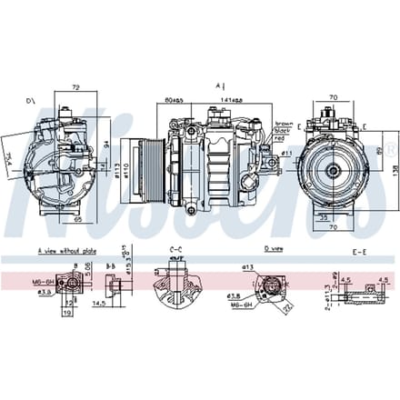 Compressor, airconditioner NISSENS 890060