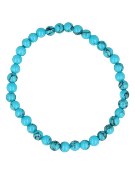 Howliet blauw kralen kinderarmbandje 4 mm (gekleurd)