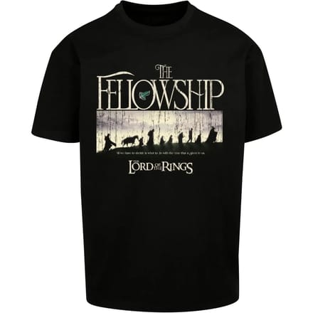 Merchcode The Lord of the Rings - Fellowship Heavy Oversize Heren Tshirt - S - Zwart