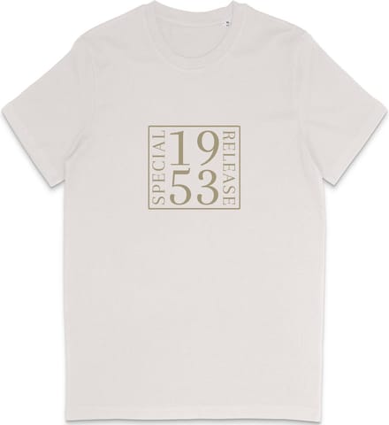 T Shirt Heren Dames - Geboortejaar 1953 Speciale Uitgave - Wit Vintage - M