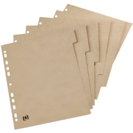 Oxford Touareg - kartonnen tabbladen - A4 - 5 tabs - onbedrukt  -11 gaats - naturel
