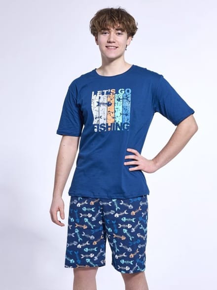 Cornette Katoenen Pyama Jongens | Korte Mouw Korte Broek | Shortama | F&Y Fish 551/50 170/S