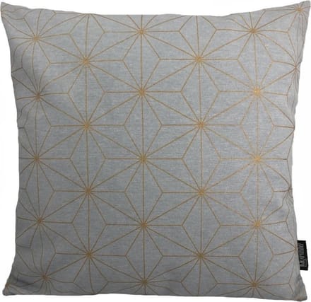 Nadal Grey/Gold Kussenhoes | Katoen / Polyester | 45 x 45 cm | Grijs - Goud