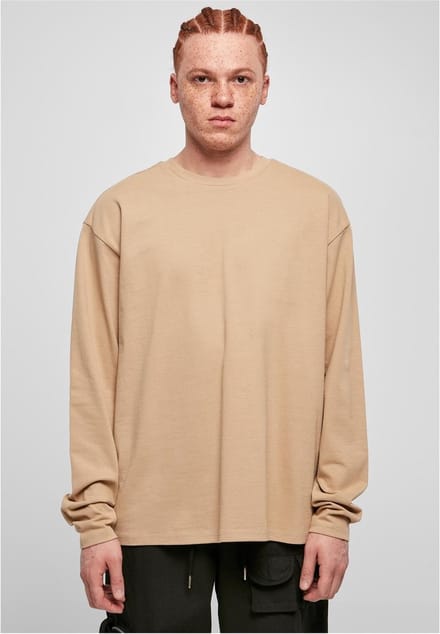 Urban Classics - Ultra Heavy Oversized Longsleeve shirt - M - Beige