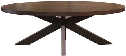 Salontafel ovaal donker walnoot melamine 130cm Denzel ovale salontafel