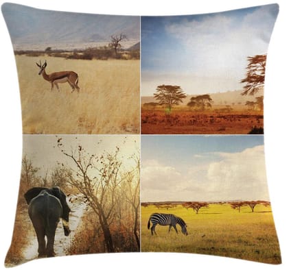 ABAKUHAUS Safari-kussenhoes – 40x40 cm – rits – multicolor