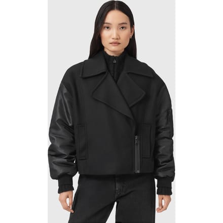 AllSaints Orla Jacket Black size 8 | Leather Jackets Outlet | Women | Black