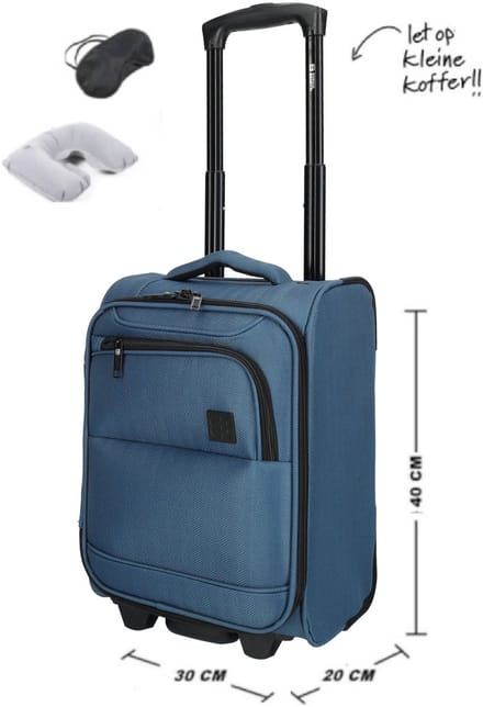 Handbagage Koffer 40x30x20 cm - Underseater Koffer - Jeans Blauw - Let op extra klein !!!