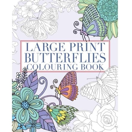 Large Print Butterflies Colouring Book - Arcturus Large Print Colouring - Tansy Willow